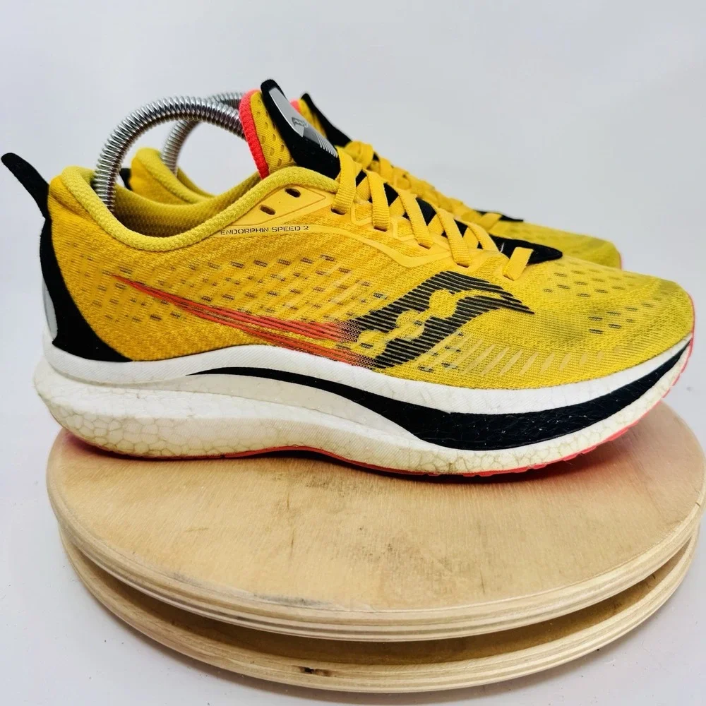 Saucony Endorphin Speed 2 Running Shoes Womens 9 Yellow Lightweight Race Trainer